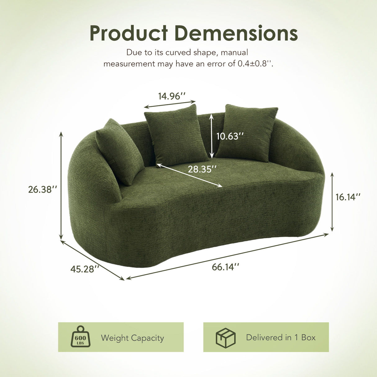 Loveseat Sofa, Compact Design For Small Spaces