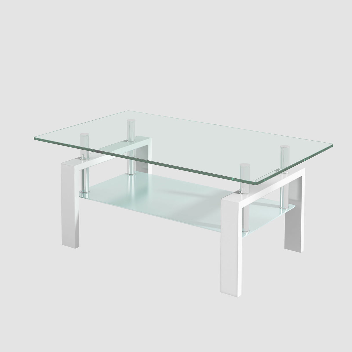 Tempered Glass Table With Storage