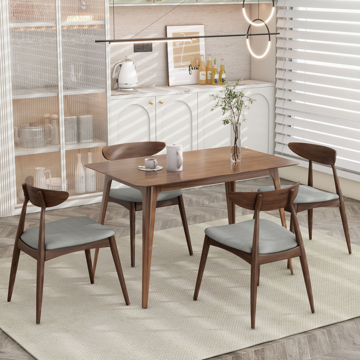 5 Piece Dining Set With Ergonomic Chairs