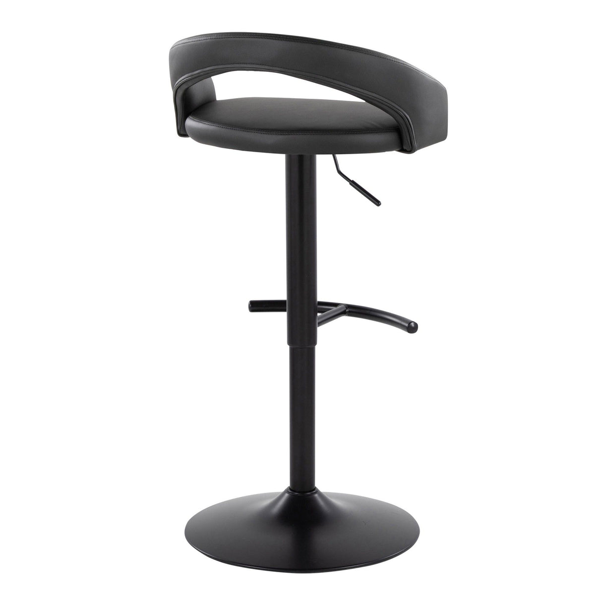 Grotto - Upholstered Adjustable Barstool - Black Metal Base