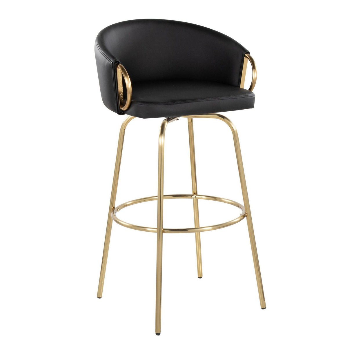 Claire - 30" Fixed-Height Barstool (Set of 2) - Gold Base