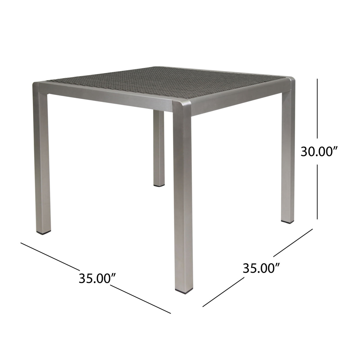 Outdoor Square Dining Table With Aluminum Frame
