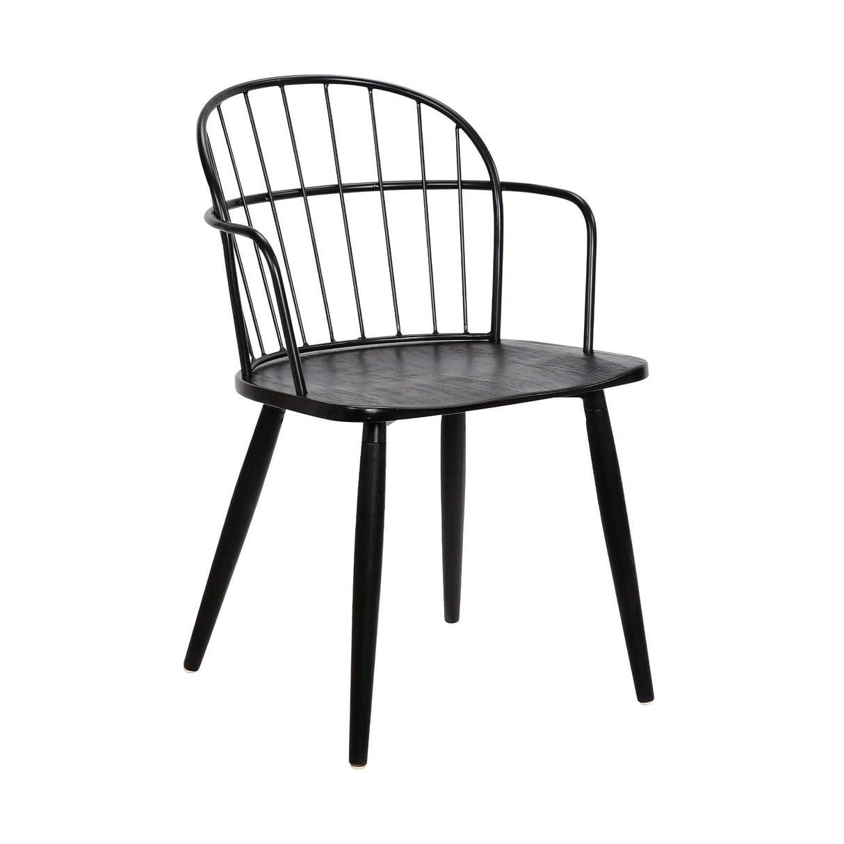Bradley - Steel Framed Side Chair - Black Powder / Black Brushed