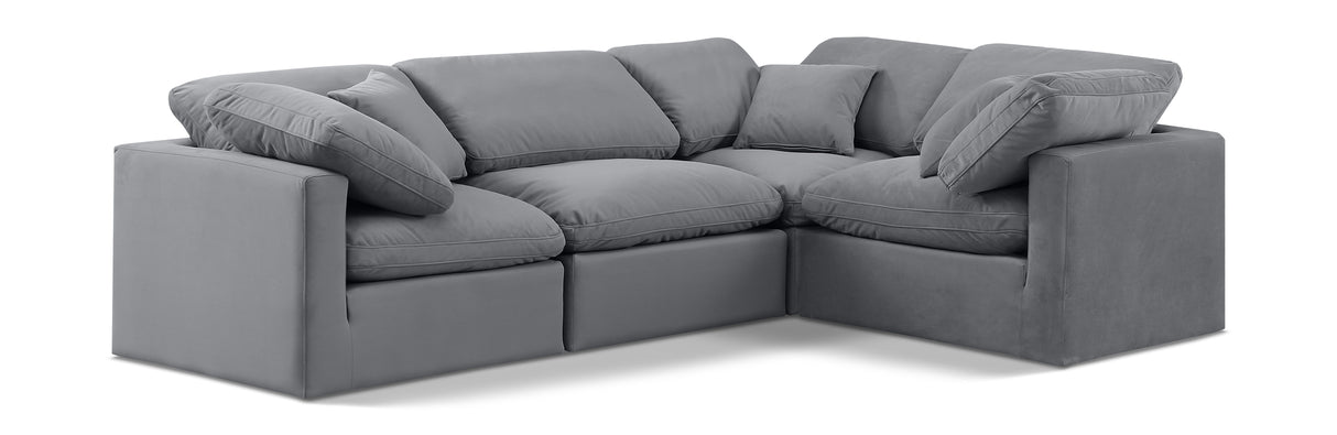Indulge - Velvet 4 Piece Modular Corner Sectional