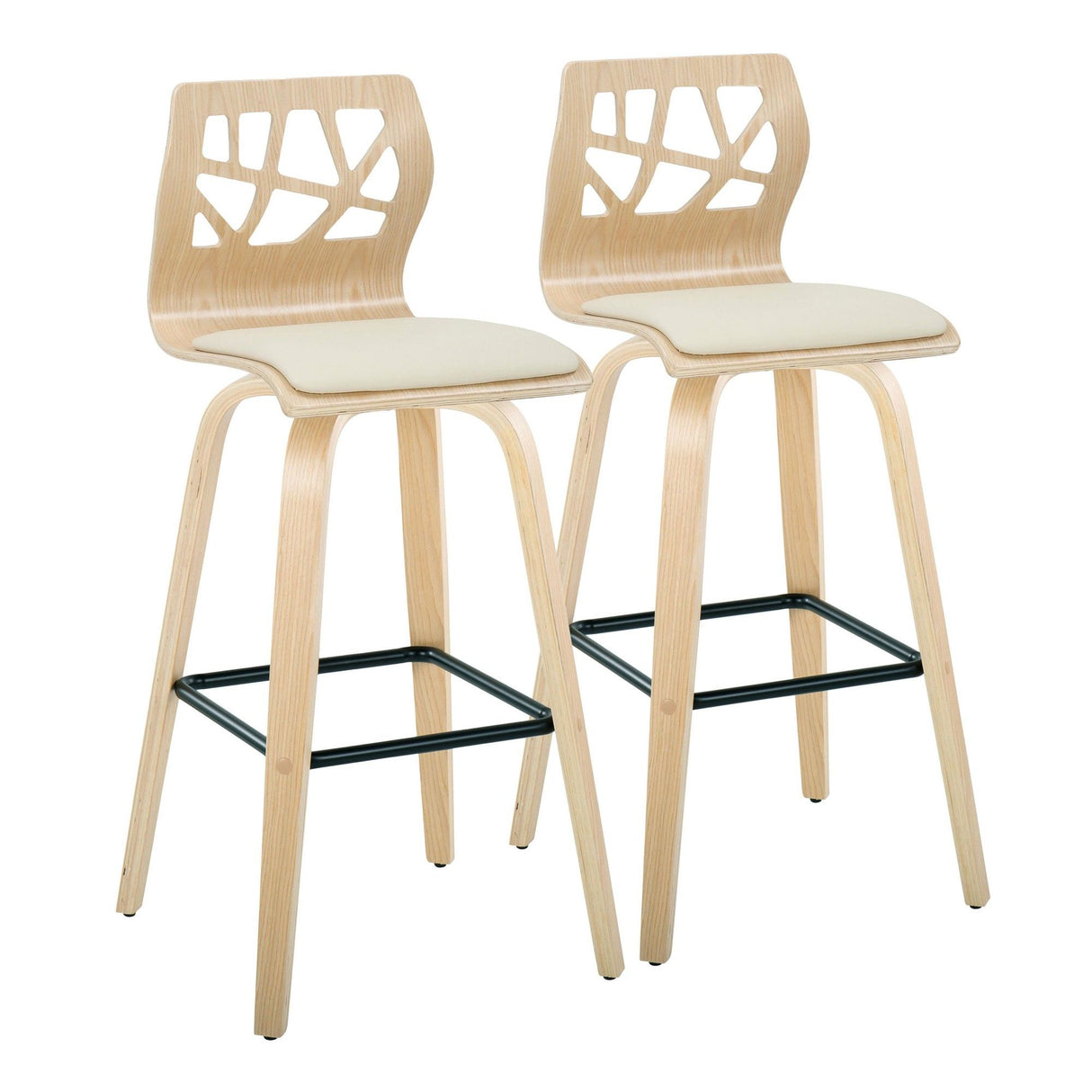Folia - 30" Fixed-Height Barstool (Set of 2) - Beige