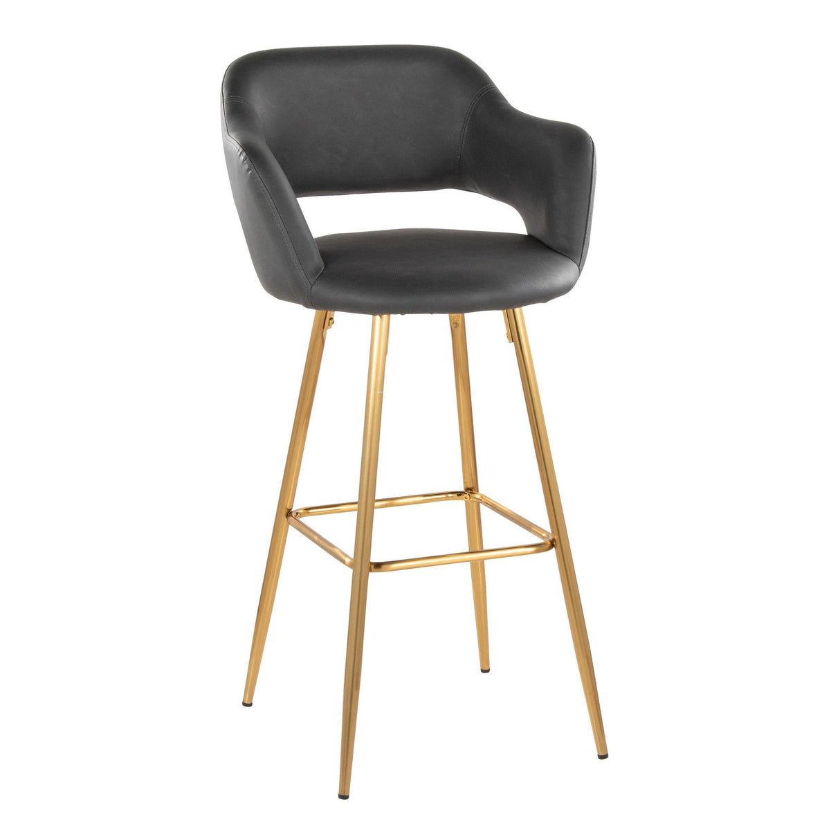 Margarite - 30" Fixed-Height Barstool - Gold Metal (Set of 2)