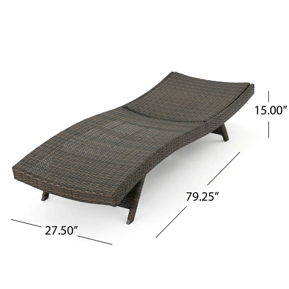 Salem - Wicker Chaise Lounge Adjustable Rattan Outdoor Chair Set - Brown Multi