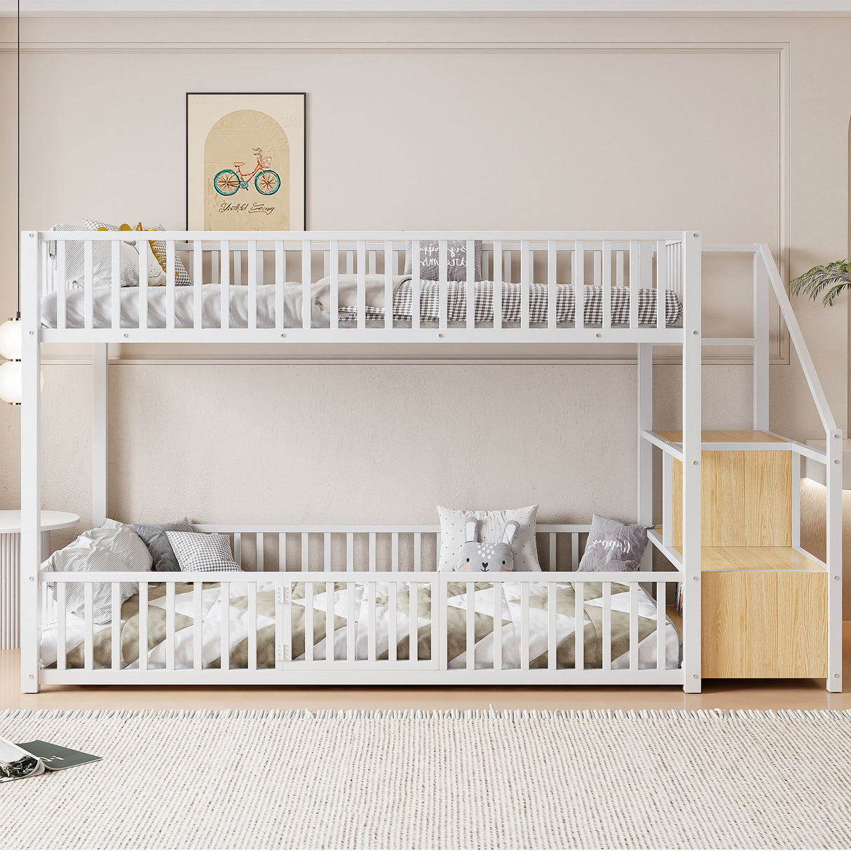 Bunk Bed With Storage Ladder, Compact Design