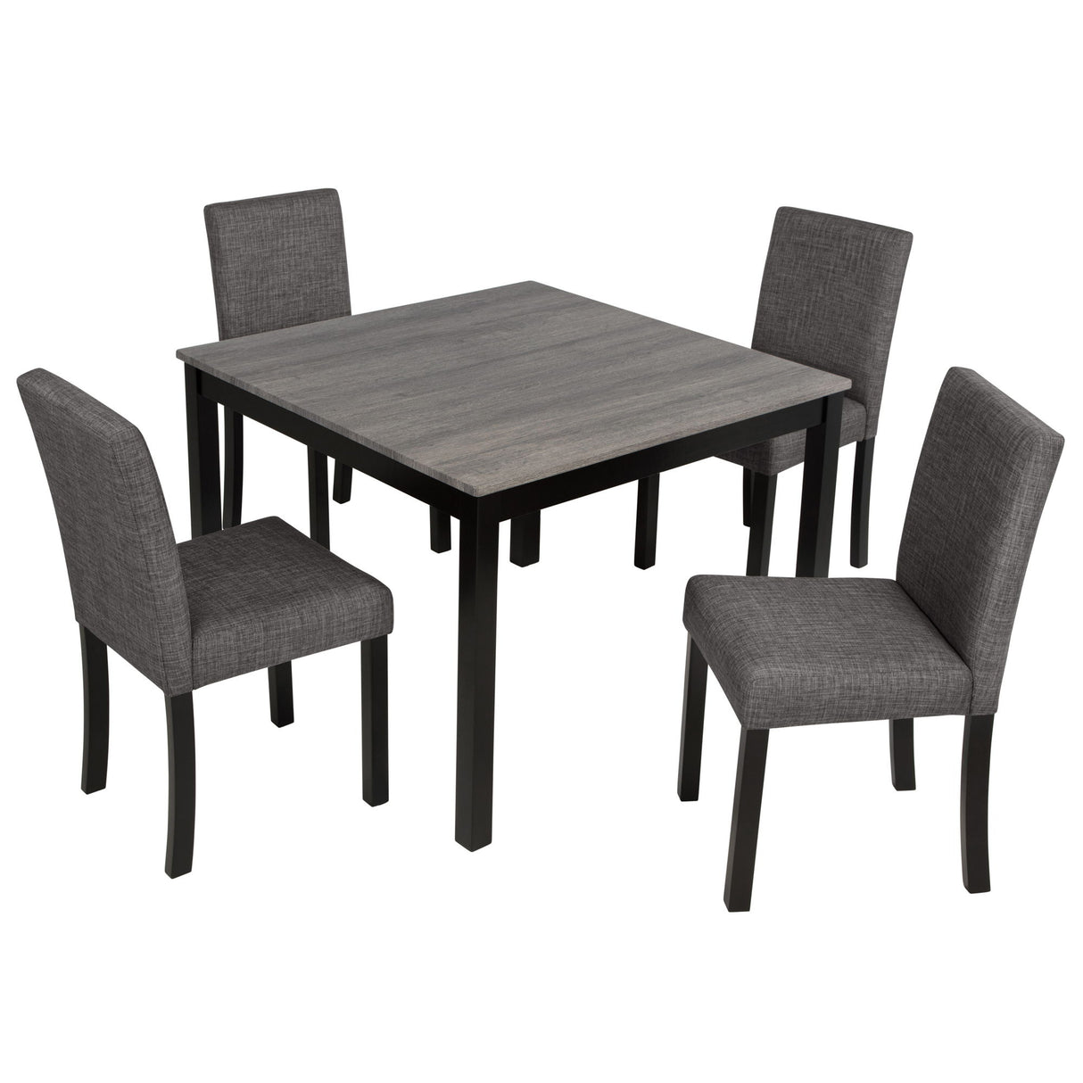 Modern Dining Table Set With Upholstered Chairs For Dining Room