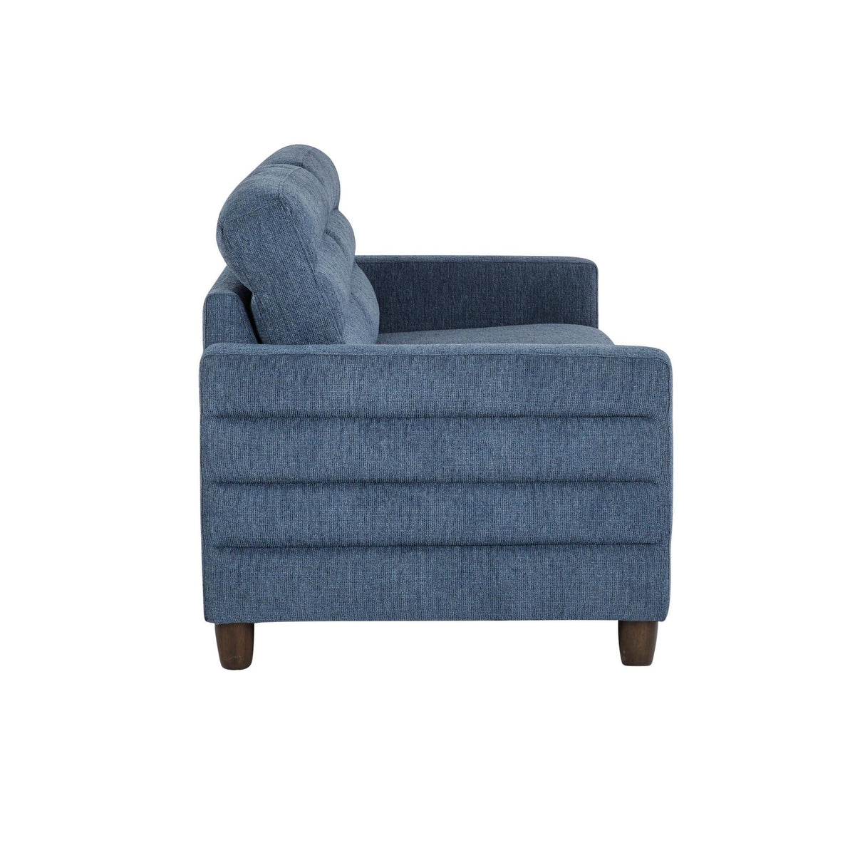 Willow - Upholstered Contemporary Sofa - Espresso Wood And Blue Fabric