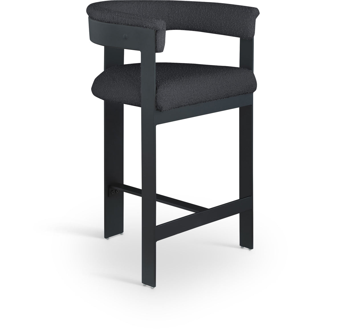 Romeo - Boucle Counter Stool With Black Base (Set of 2)