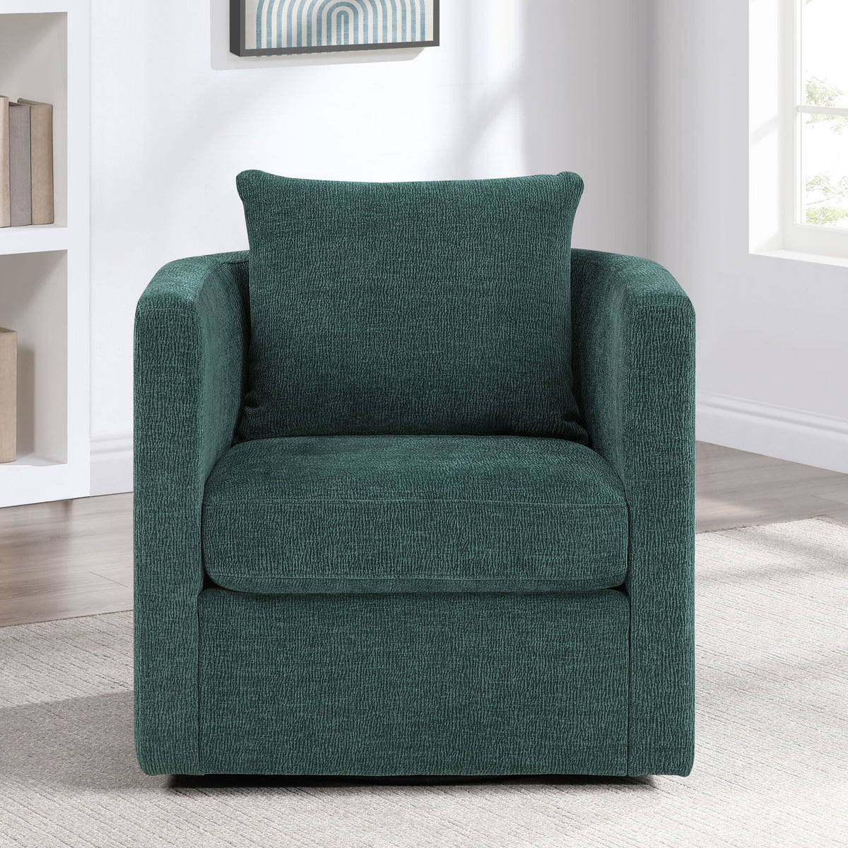 Sutton - Swivel Barrel Chair - Peacock