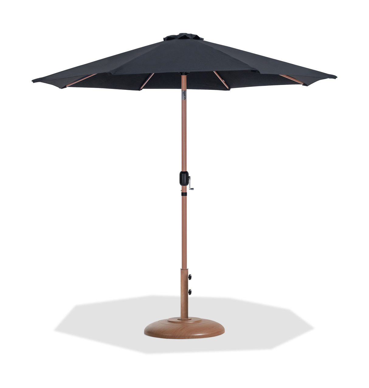 Fiji - Aluminum Patio Umbrella With Round Teak Base
