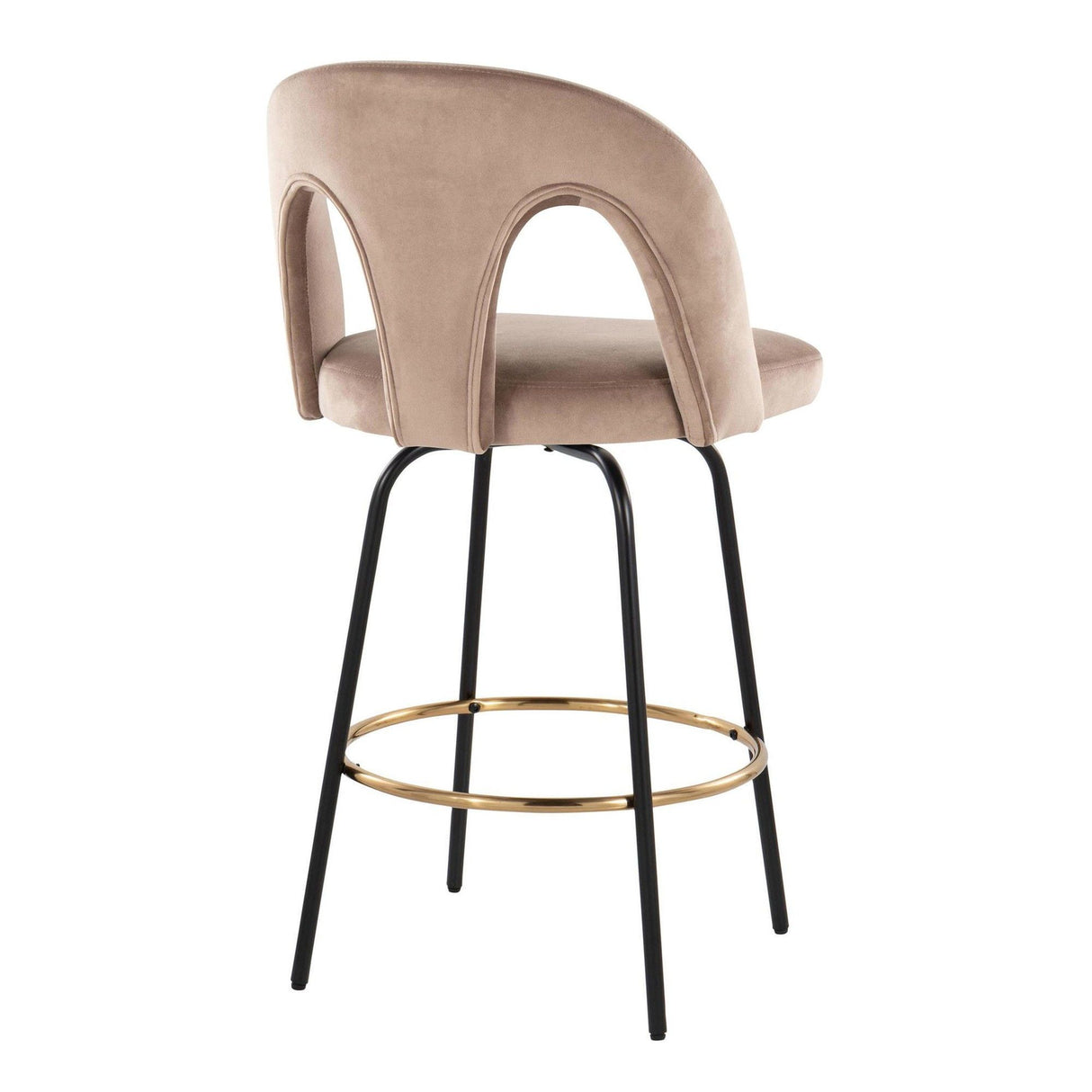 Ava - Upholstered Fixed-Height Barstool (Set of 2) - Black Base