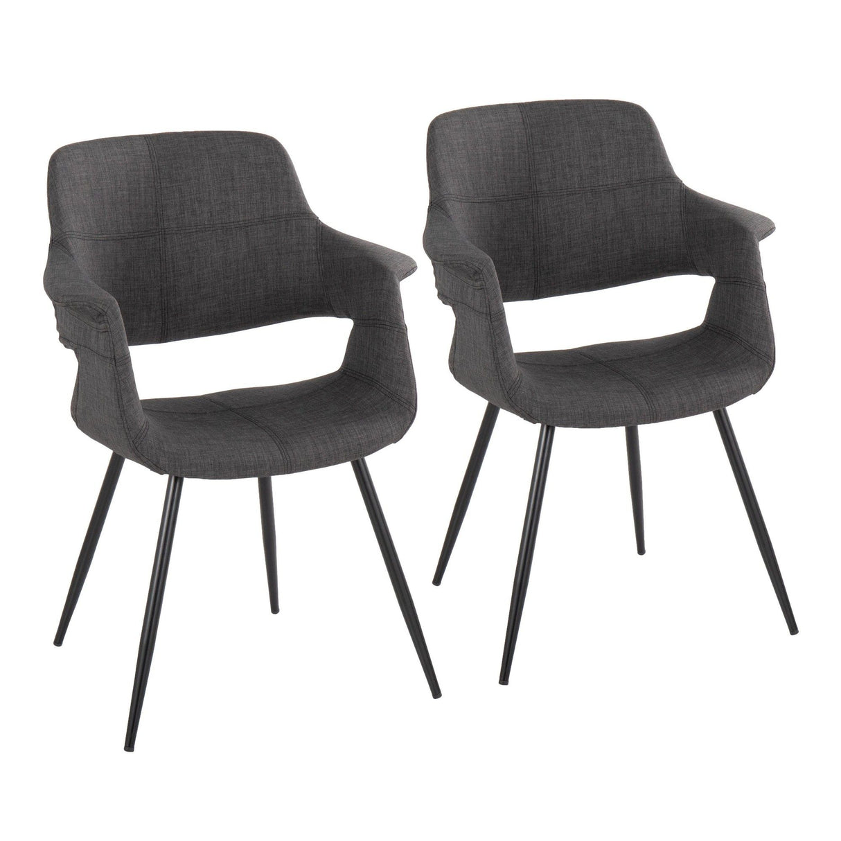 Vintage Flair - Chair (Set of 2) - Dark Gray And Black