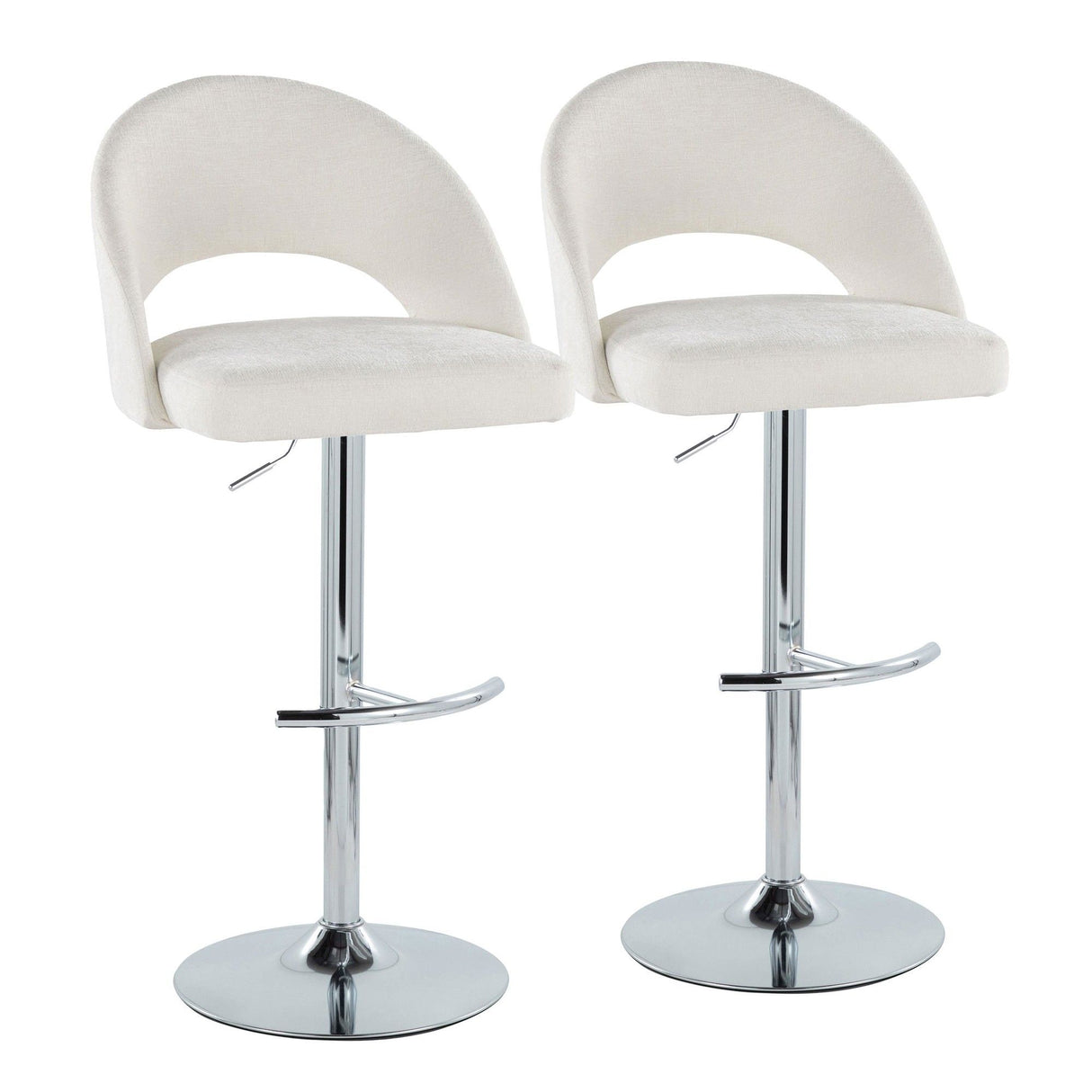 Renee - Adjustable Barstool (Set of 2) - Chrome Base