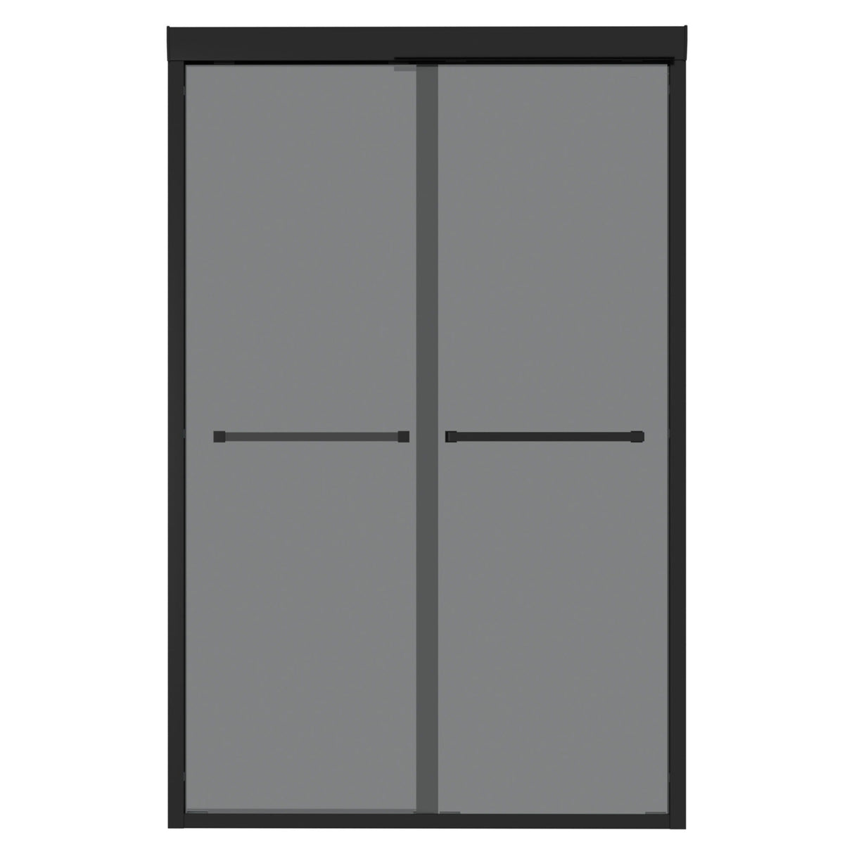 Double Sliding Glass Shower Door 8Mm Tempered Glass With Stainless Steel Frame - Matte Black
