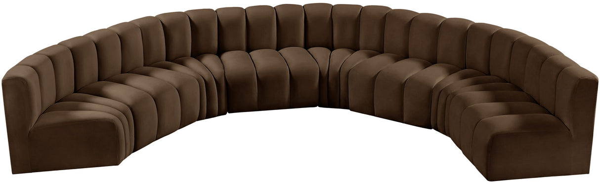 Arc - Velvet 8 Piece U-Shaped Modular Sofa