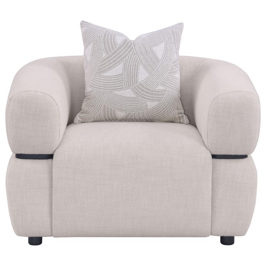 Jeanette - Fabric Upholstered Round Arm Accent Chair - Beige