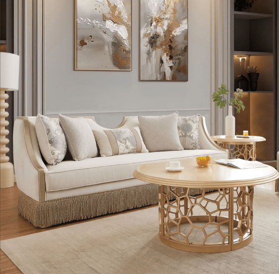 HD-6127 - Sofa - Beige / Gold