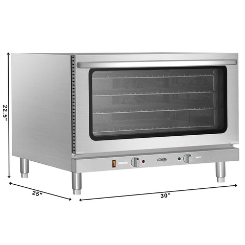 32 in. Countertop Convection Oven, Holds Full Size Pans, 4 Racks and 3500W of Power, 240V in Stainless-Steel (KM-CTCO-44)