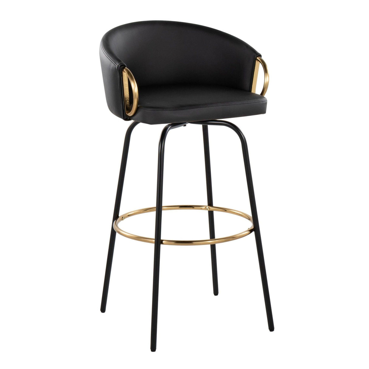 Claire - 30" Fixed-Height Barstool (Set of 2) - Black Base