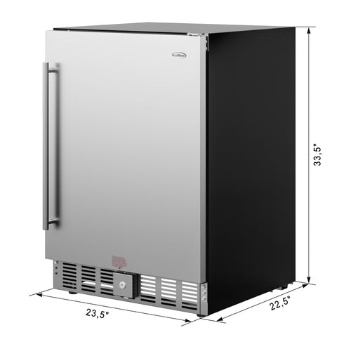 23.4 in. Stainless Steel, Solid-Door Built-In Refrigerator and Beverage Cooler, 5 Cu. ft. KM-BIR5C-SS.