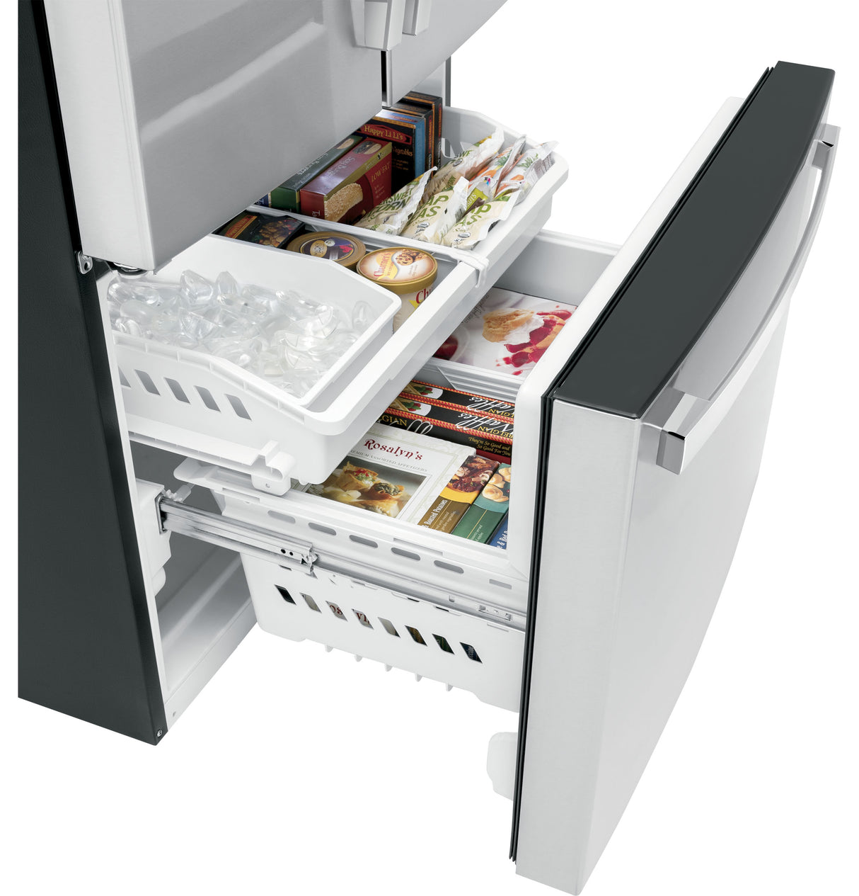 GE GNE27JYMFS - 36 in. 27 cu. ft. French Door Refrigerator with Internal Water Dispenser - Fingerprint Resistant Stainless