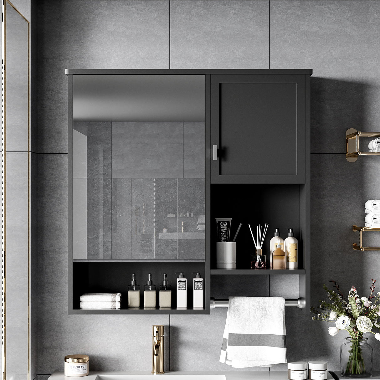 Modern Wall Mounted Bathroom Medicine Cabinet, Bathroom Wall Storage Cabinet With Mirror