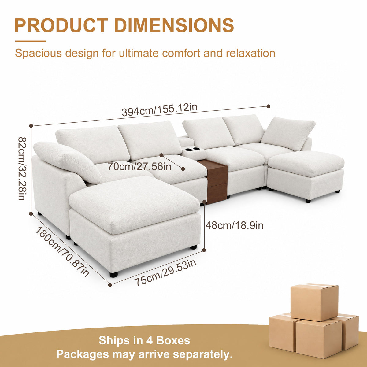 Modular Cloud Couch With Storage Console