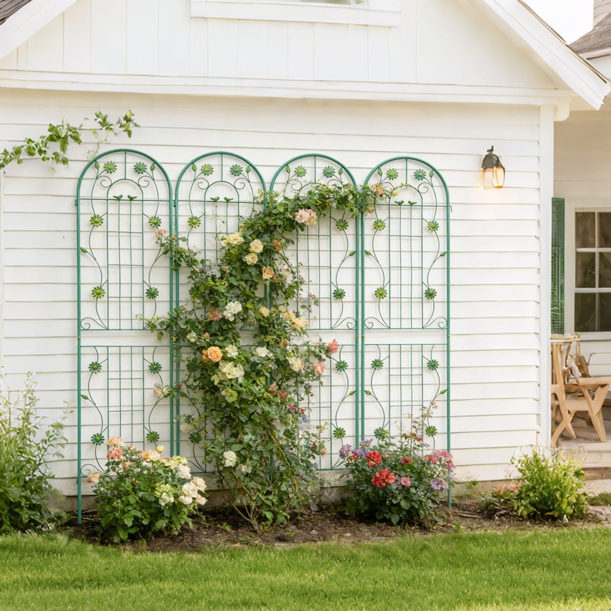 Metal Garden Trellis Rustproof Trellis For Climbing Plant Outdoor Flower Support