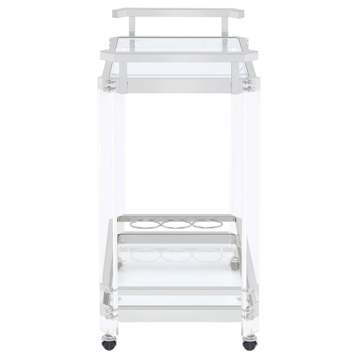 Kempton - 2 Tier Bar Cart - Chrome