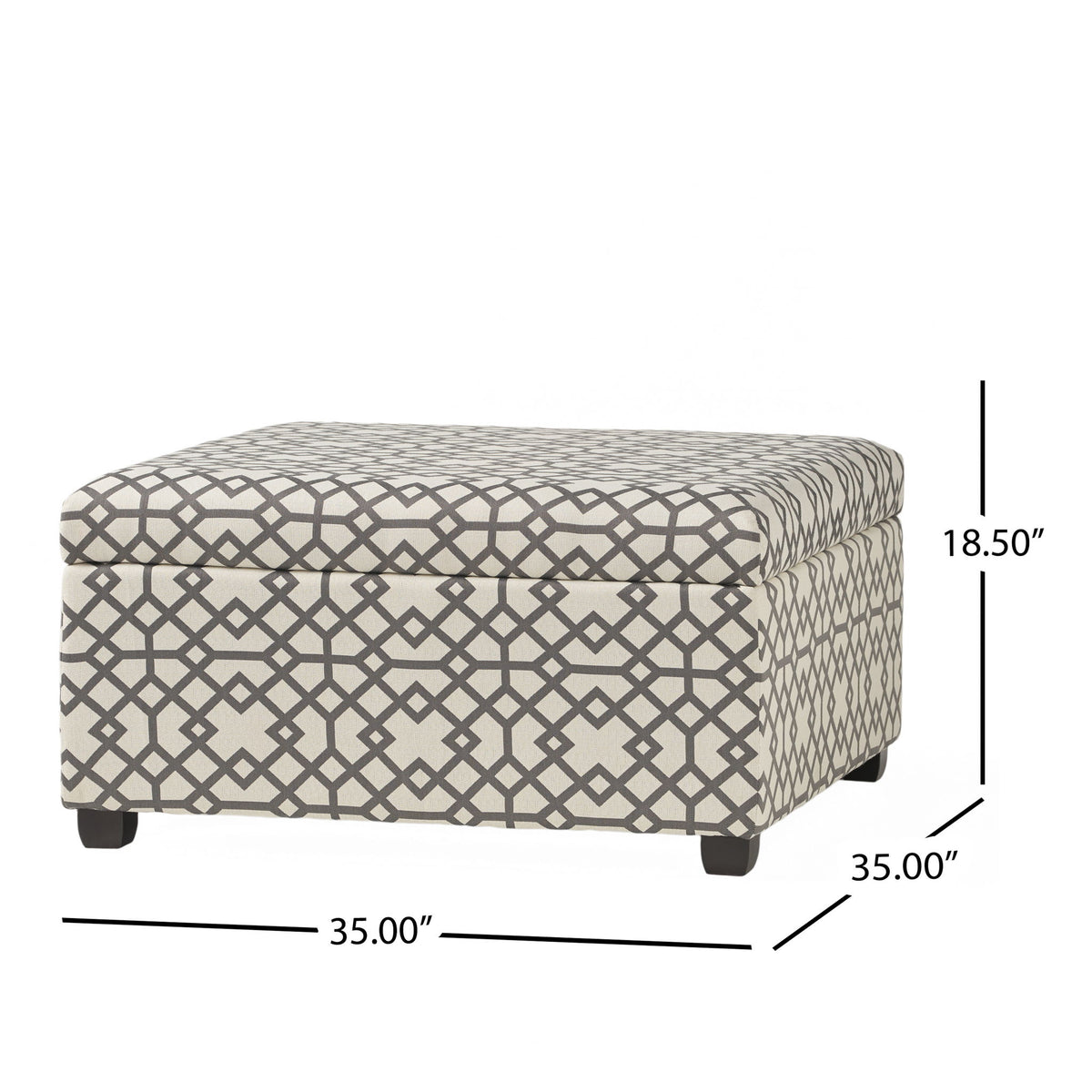 Richmond - Storage Ottoman With Unique Pattern And Ample Storage - Gray