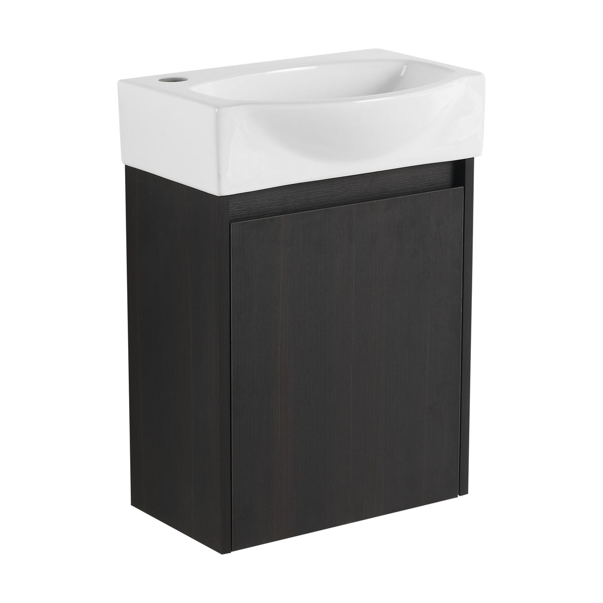 Modern Bathroom Vanity With Ceramic Basin, Wall Mounted Floating Sink Combo, Storage Cabinet