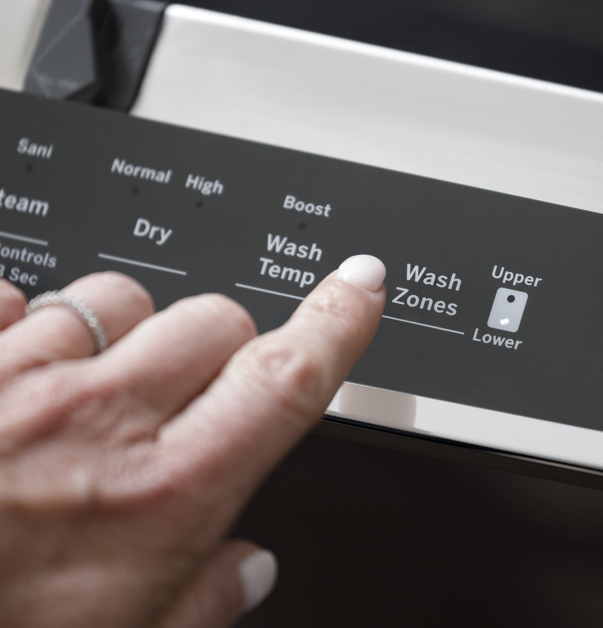 GE(R) ENERGY STAR(R) Fingerprint Resistant Top Control with Stainless Steel Interior Dishwasher with Sanitize Cycle & Dry Boost - (GDP645SYNFS)