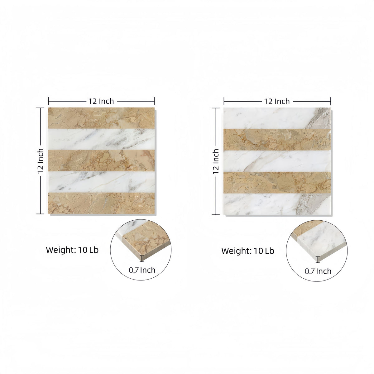 Elegant And Waterjet Polished Marble Tile For Floor And Wall Stone - White / Gold