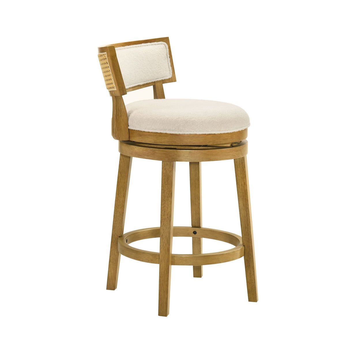 Noely - Modern Farmhouse Swivel Wood Counter Height Kitchen Bar Stool