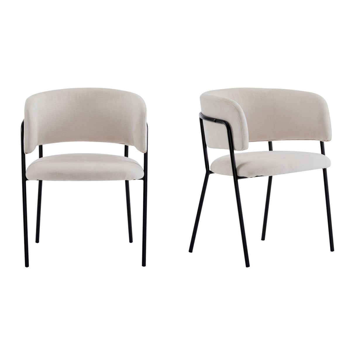 Modern Upholstered Arm Dining Chair Set