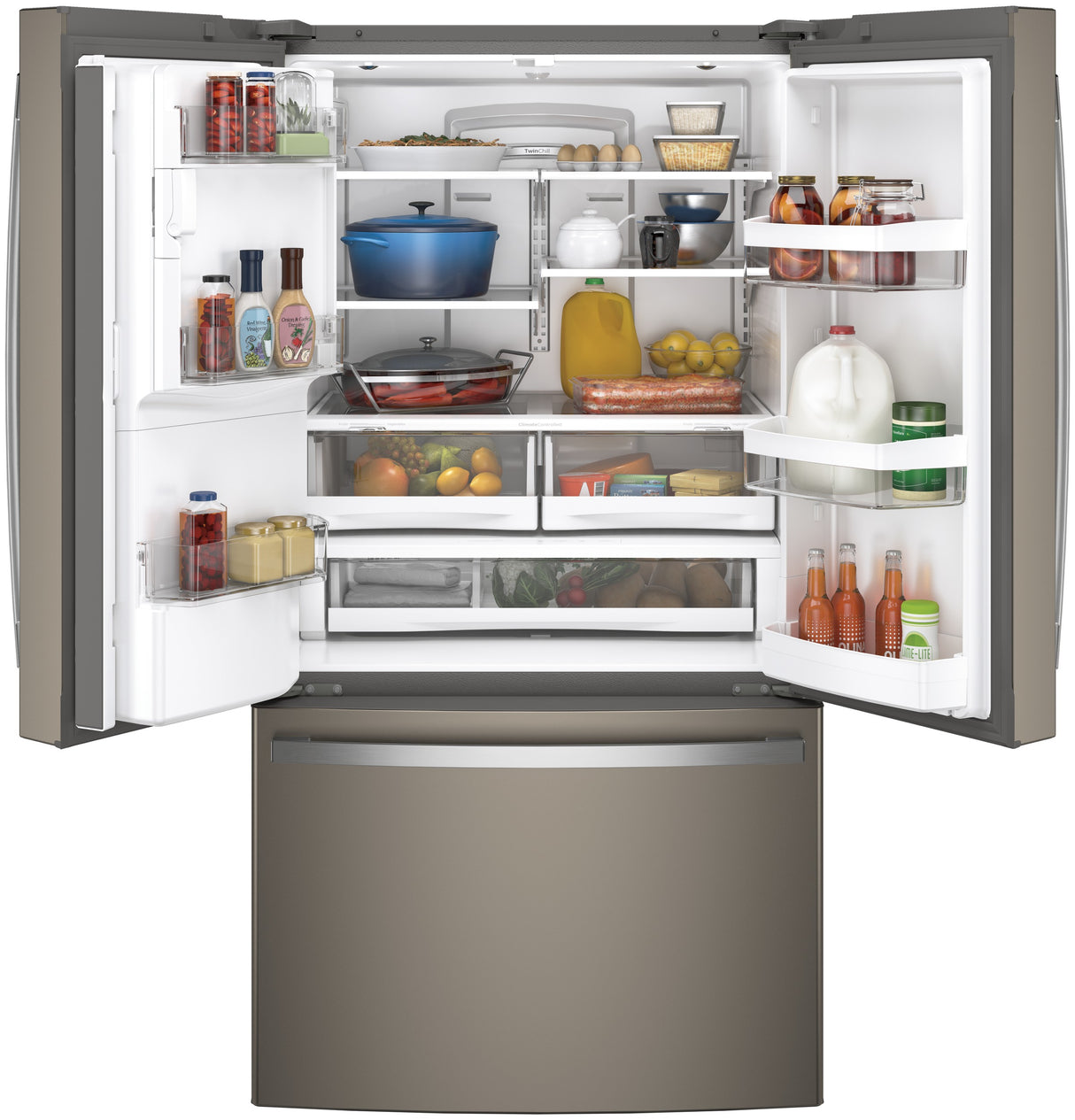 GE GFE28GMKES - 36 in. 27.7 cu. ft. French Door Refrigerator with Ice & Water Dispenser - Fingerprint Resistant Slate