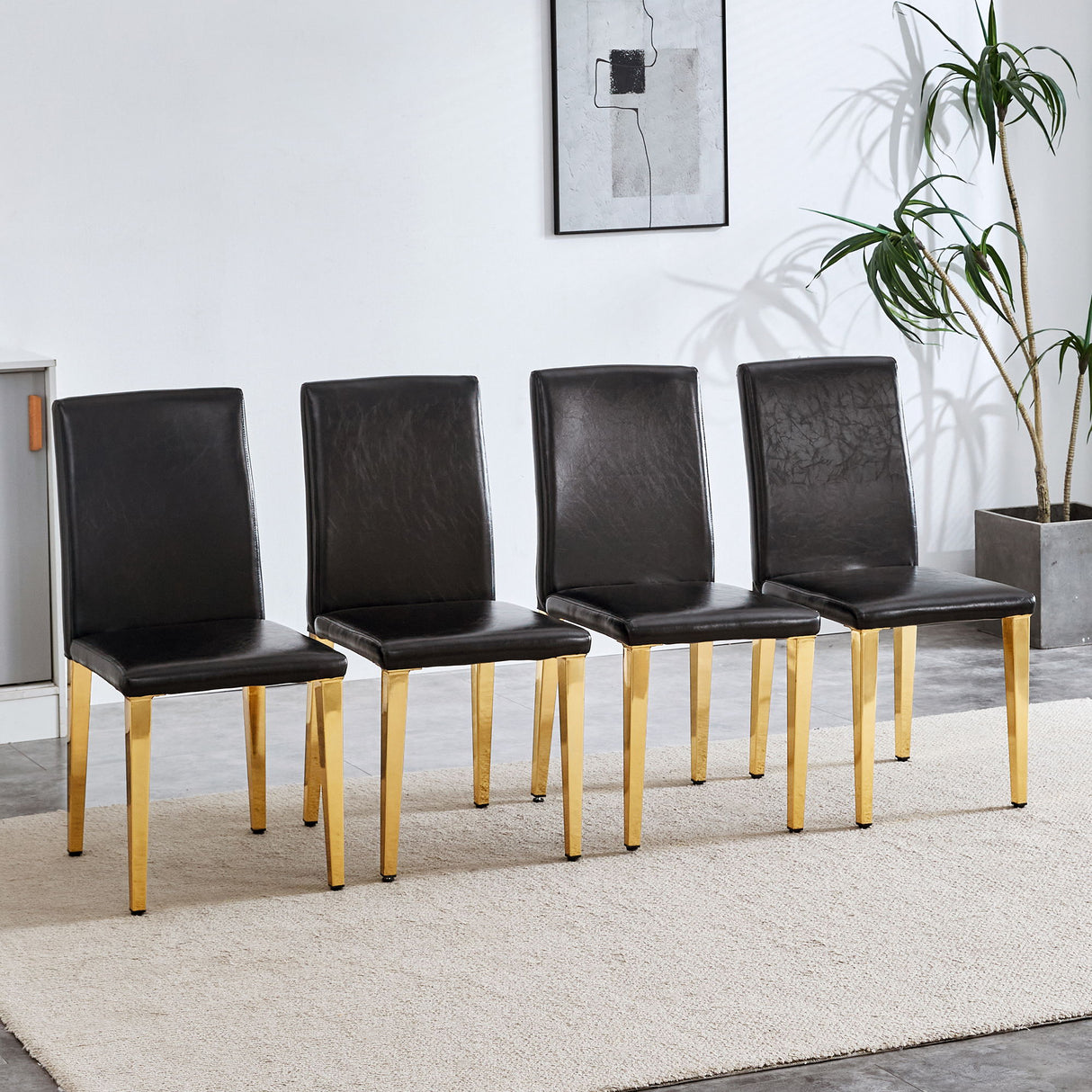 Elegant Upholstered Chairs With Metal Legs
