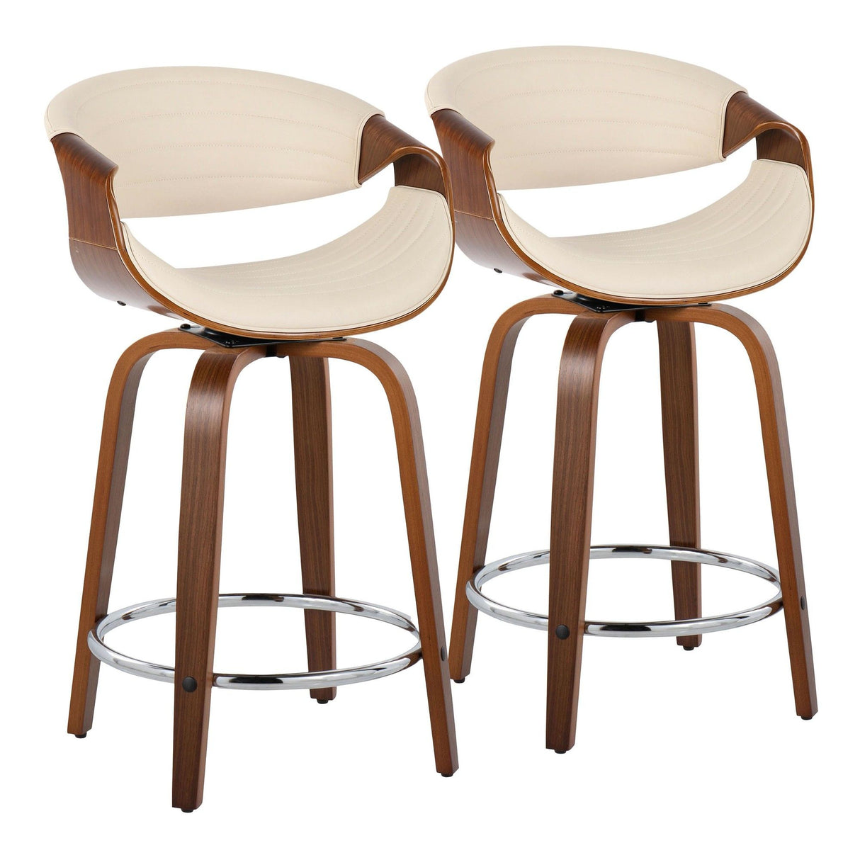 Symphony - Fixed-Height Counter Stool With Walnut Base (Set of 2)
