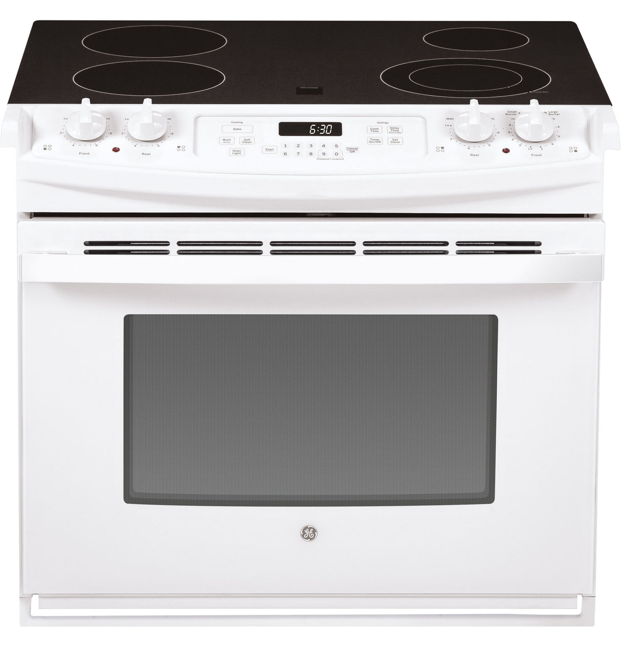 GE JD630DTWW - 30 in. 4.4 cu. ft. Drop-In Electric Range with Smoothtop Burners - White