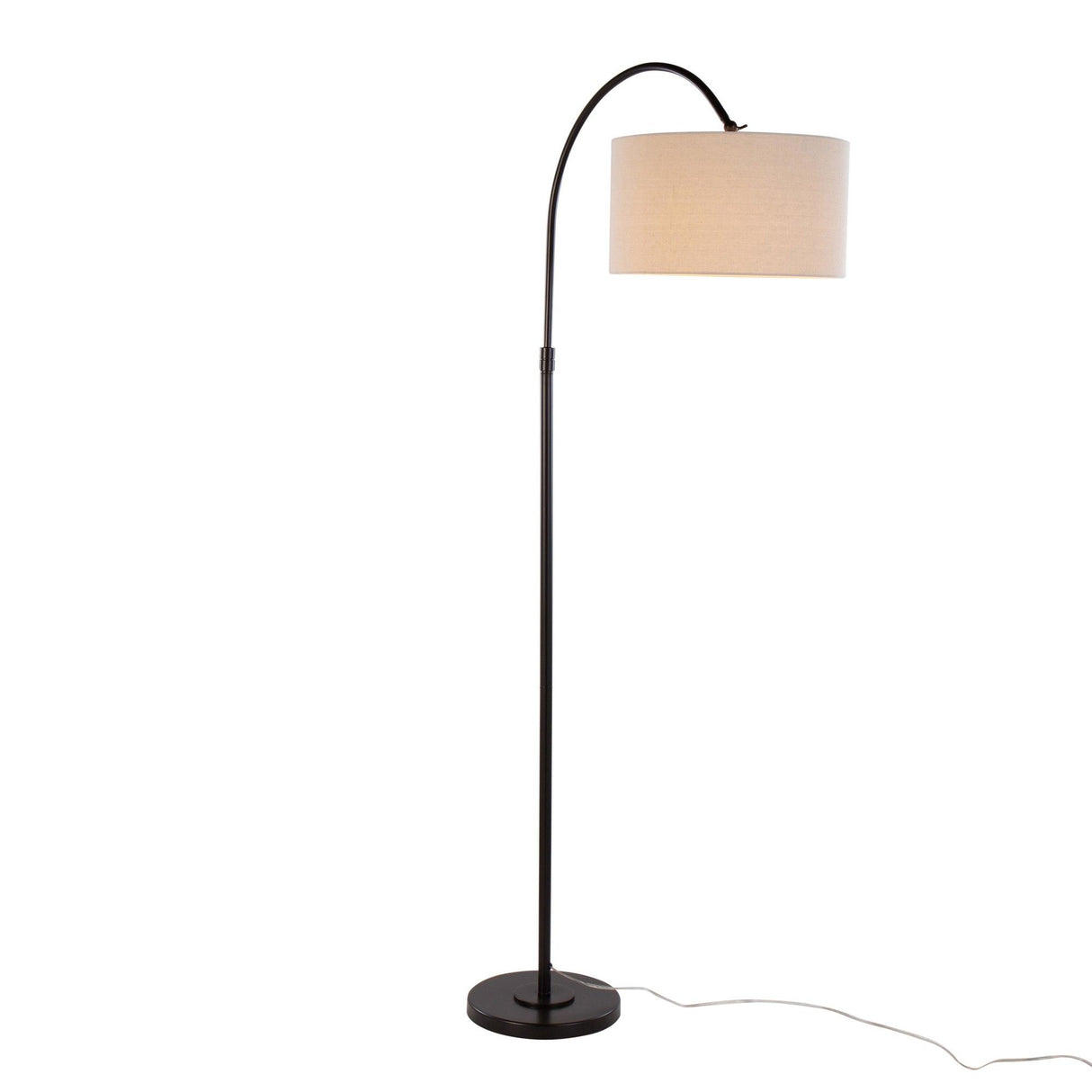 April - 72" Metal Floor Lamp - Oil Bronze With Natural Linen Shade