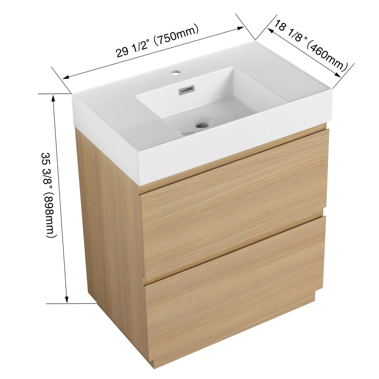 Modern Freestanding Bathroom Vanities With Single Sink Combo