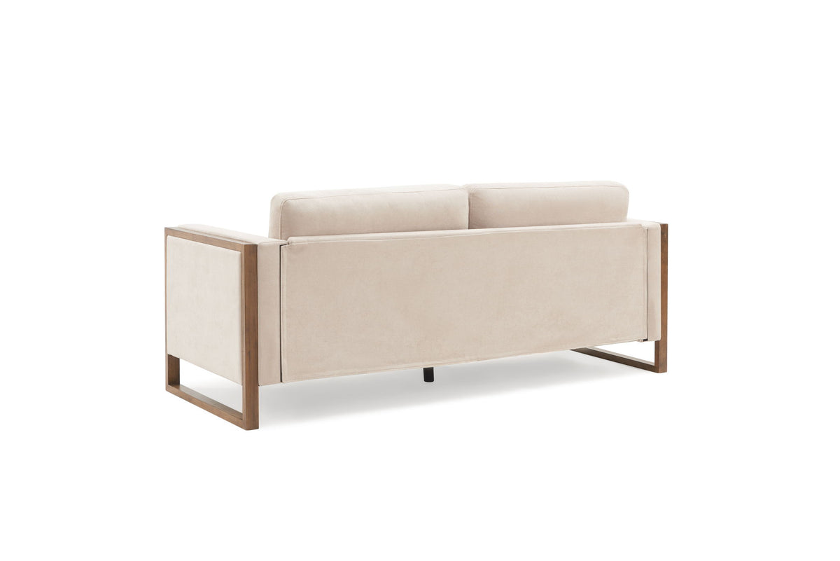 Modern Sofa With Solid Wood Legs, 3 Seater