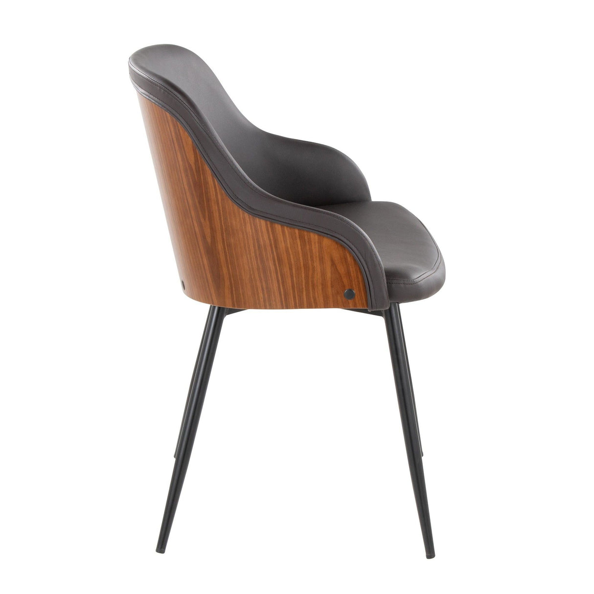 Bacci - Chair (Set of 2) - Black Metal, Walnut Wood