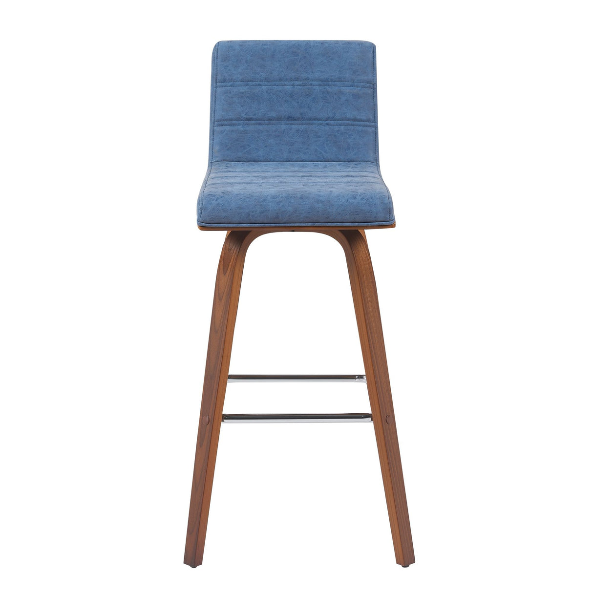Vienna - Modern Swivel Bar Height Stool - Walnut Finished Wood Frame