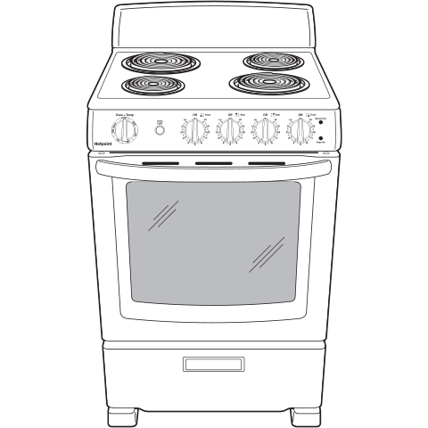 Hotpoint(R) 24" Free-Standing Front-Control Electric Range - (RAS300DMWW)