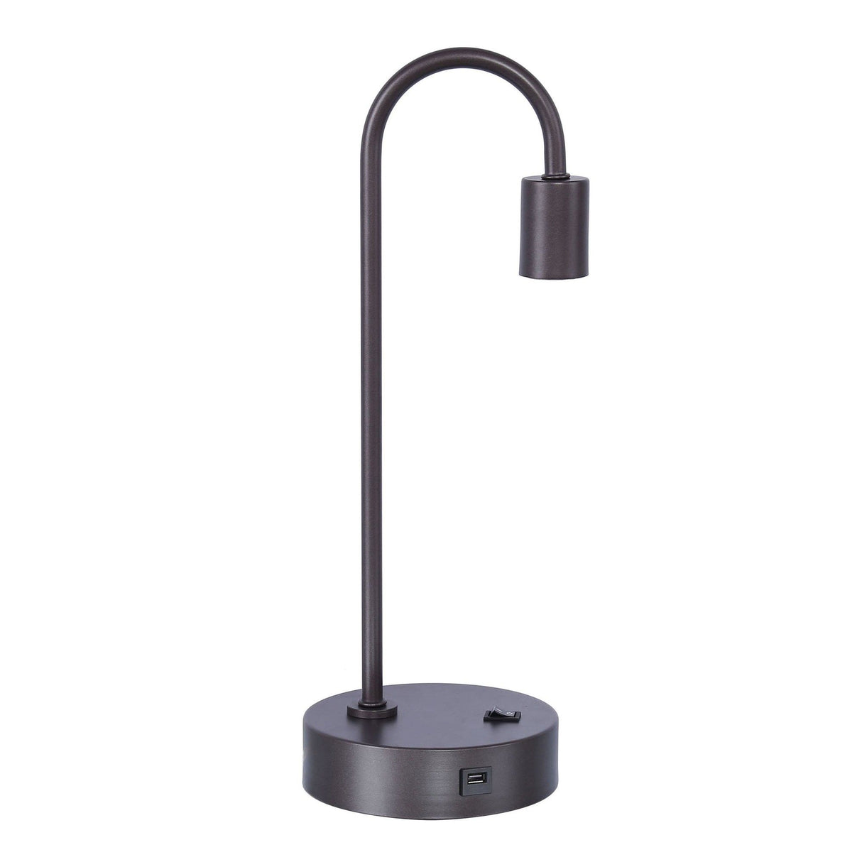 Cane - Tube Metal Task Lamp With USB - Gray Slate