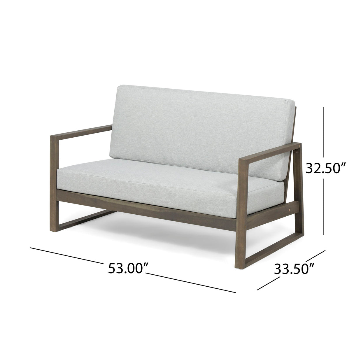 Belgian - Loveseat & Coffee Table Set With Water Resistant Cushions - Gray